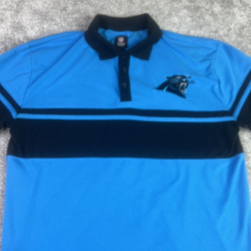 Carolina Panthers NFL Team Apparel Shirt Mens XL Blue Black Polo
